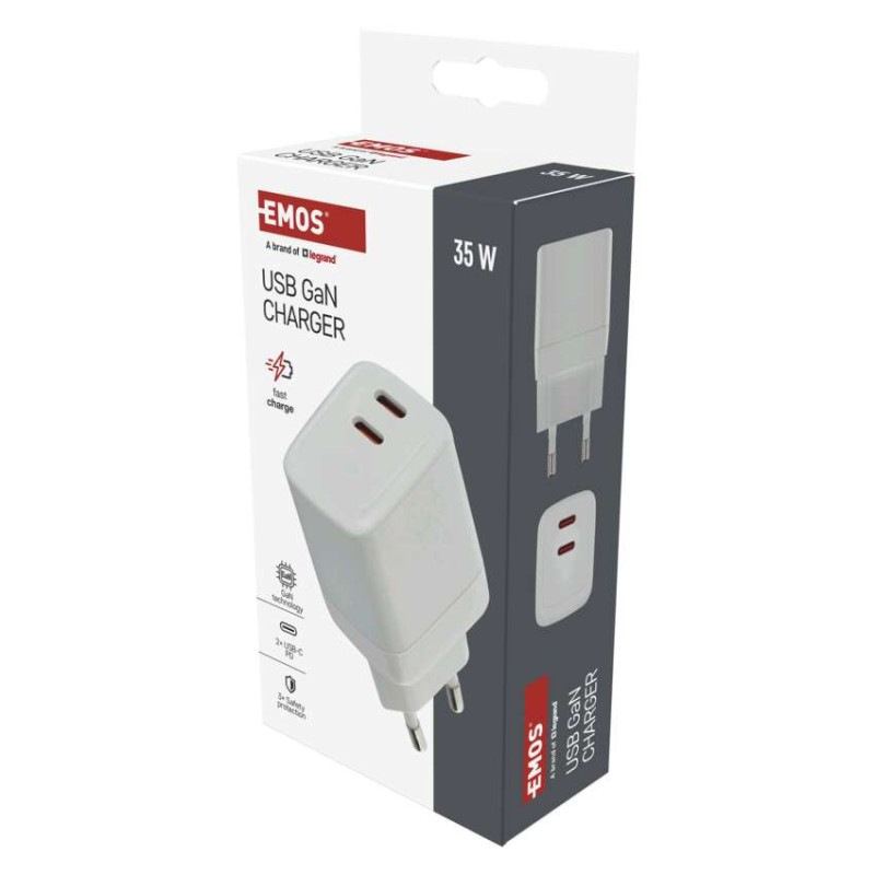 USB ADAPTÉR SÍŤ GAN PD 35W; 2C 9