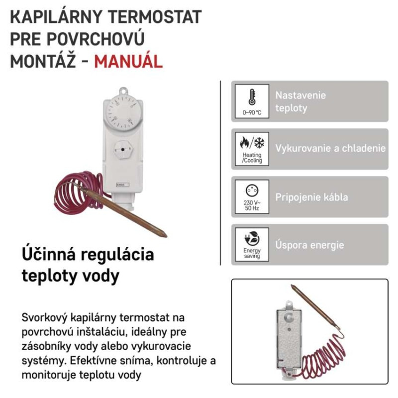 Termostat s kapil. čidlom P5682