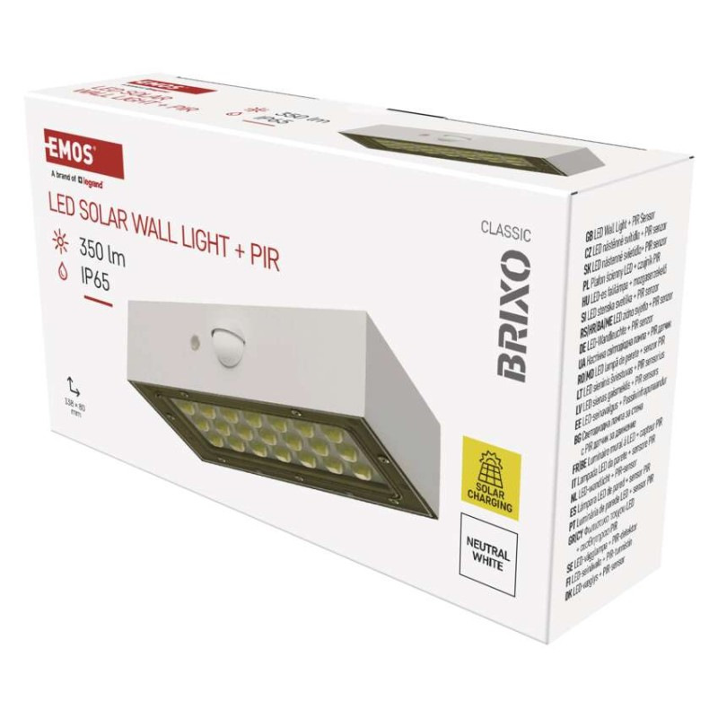 LED SOLARNÍ SVÍTIDLO BRIXO 350LM IP65 NW