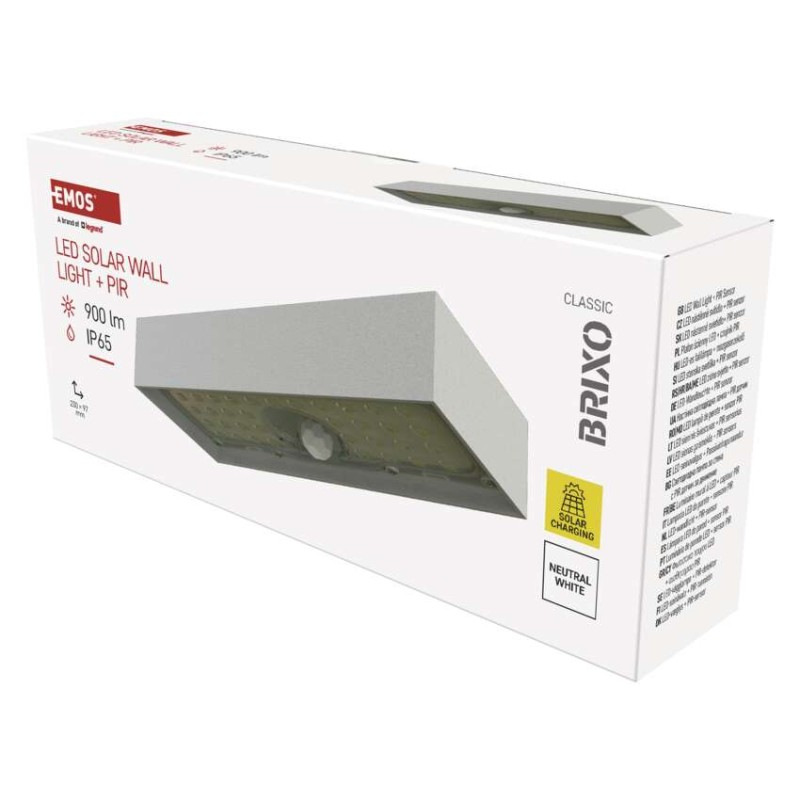 LED SOLARNÍ SVÍTIDLO BRIXO 900LM IP65 NW