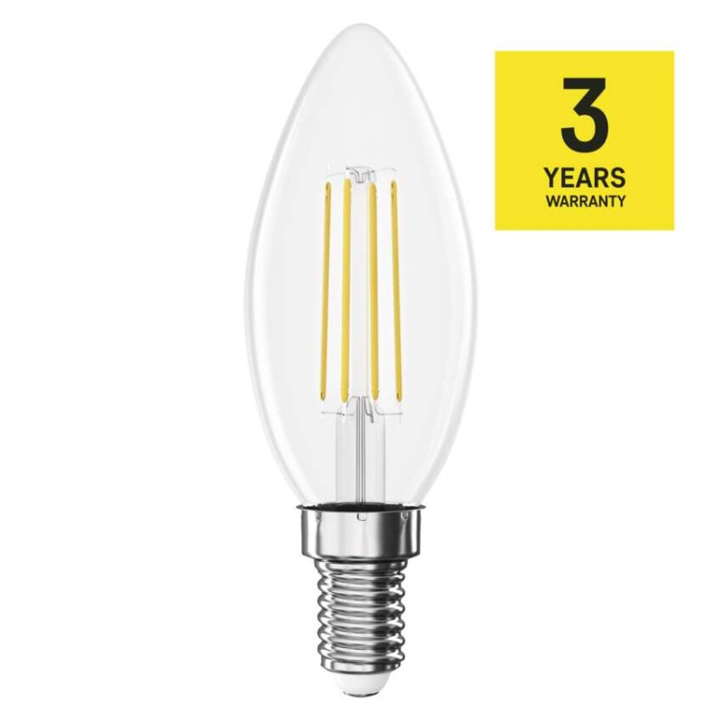 LED FLM CANDLE 3,4W(40W) 470lm E14 WW 1