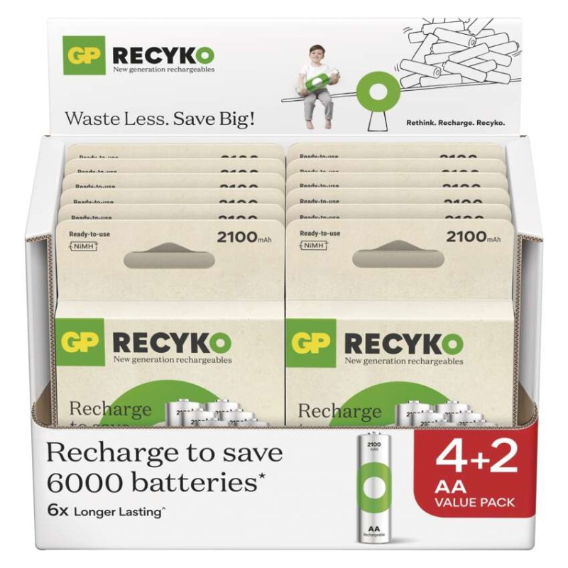 GP NABÍJECÍ BATERIE ReCyko 2100 AA (HR6) 3