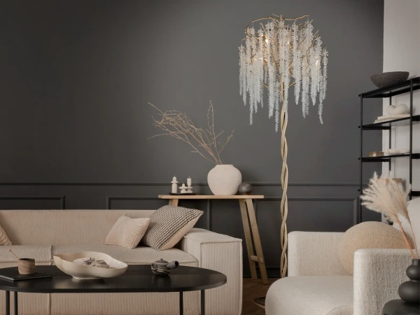 Luxusná krištáľová stojaca lampa 5 x G9 - CA021/F 6