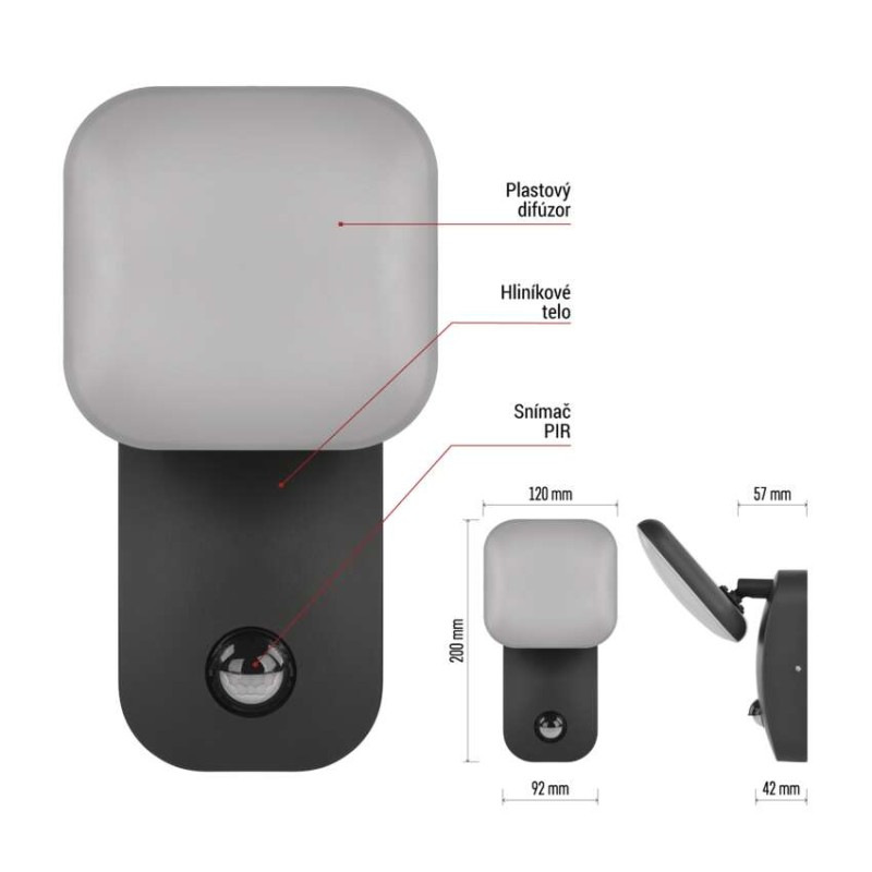 LED ZAHRADNÍ SVÍTIDLO,12,8W,IP44,900LM,N 5