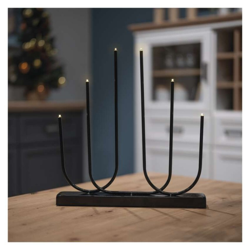 6LED CANDLE STAND METAL 2AA WW 5
