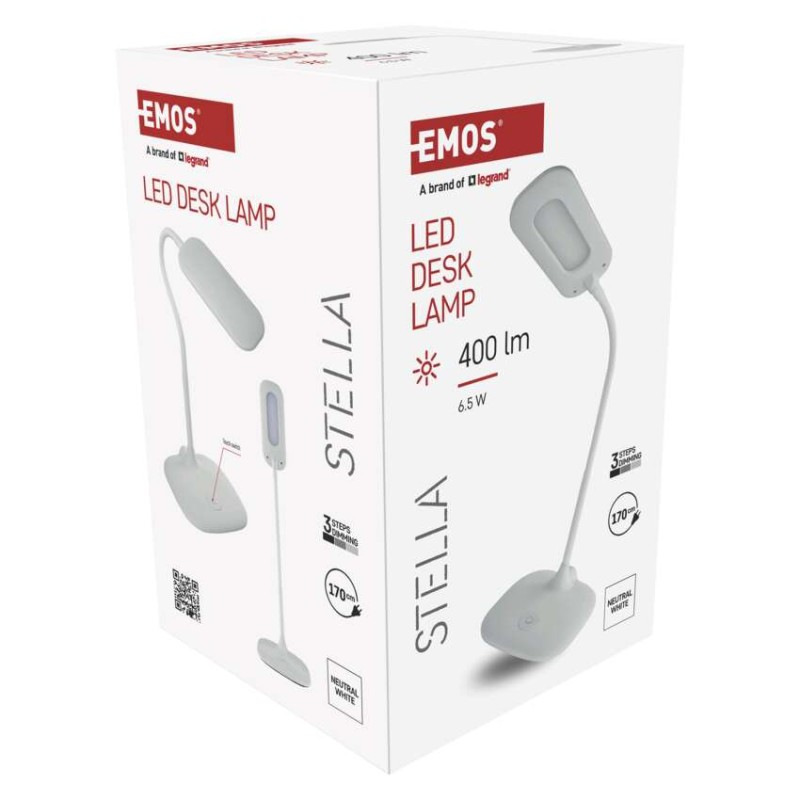 Stolná lampa LED STELLA 400lm, 6,5W, biela Z7602W EMOS 9