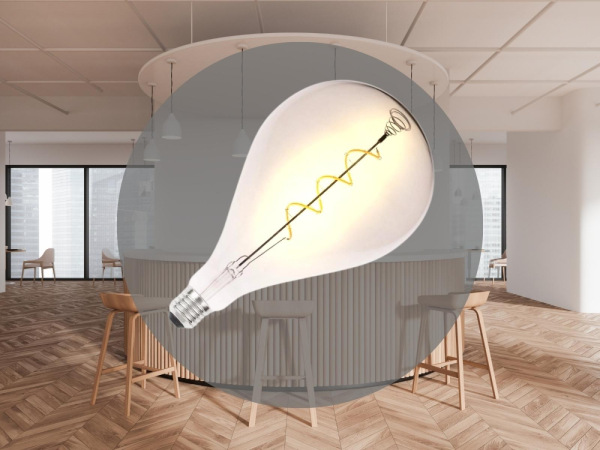 LED dekoratívna žiarovka / filament SPIRAL 4W SMOKE - A165 / E27 / 2000K - ZSF114 2