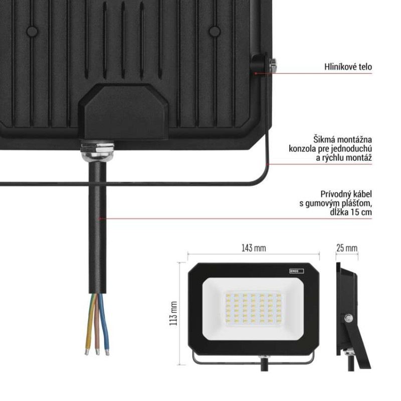 LED REFLEKTOR SIMPO 20W 2000LM IP65 NW 10