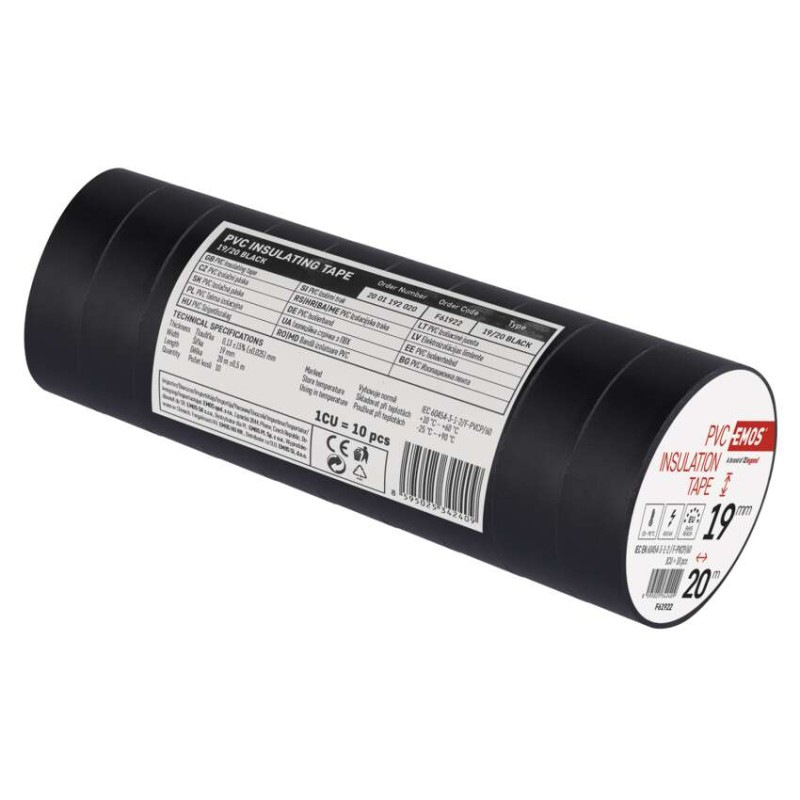 Izolačná páska PVC 20m/19mm čierna   F61922 2