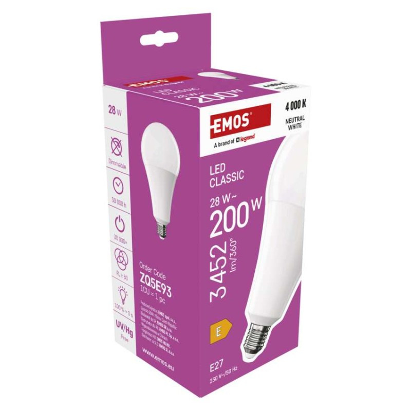 LED CLS A95 28W(200W) 3452lm E27 NW 7