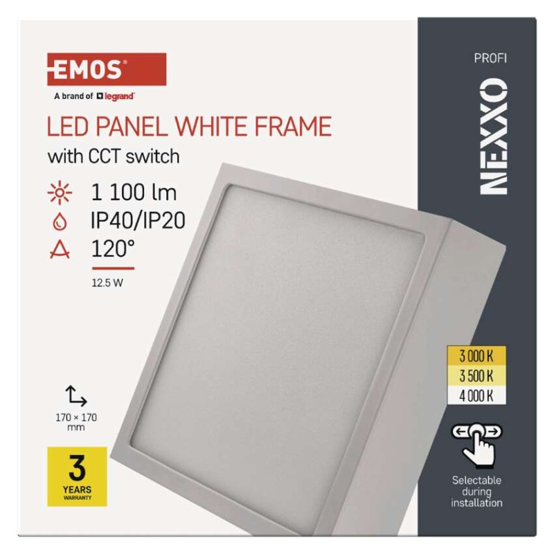 LED SVÍTIDLO NEXXO PŘ.ČTV 12,5W 1100LM I 10