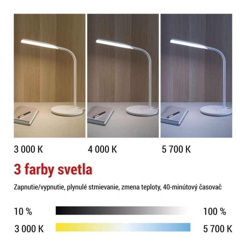 LED STOLNÍ LAMPA OSCAR BÍLÁ 3