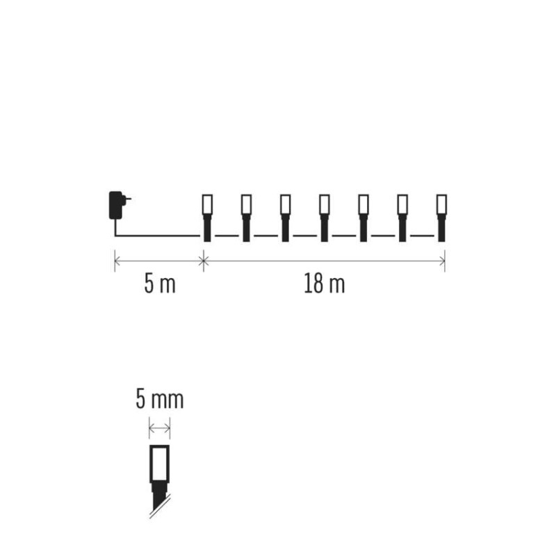 Vánoční řetěz CLS TIMER 18M WW/CW 2