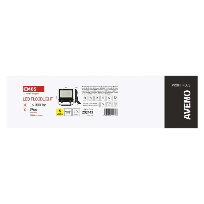 LED REFLEKTOR AVENO 100W 15500LM IP66 NW 7