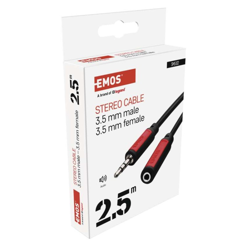 3,5MM ST/M-3,5MM ST/F 2,5M ČERNÁ 4