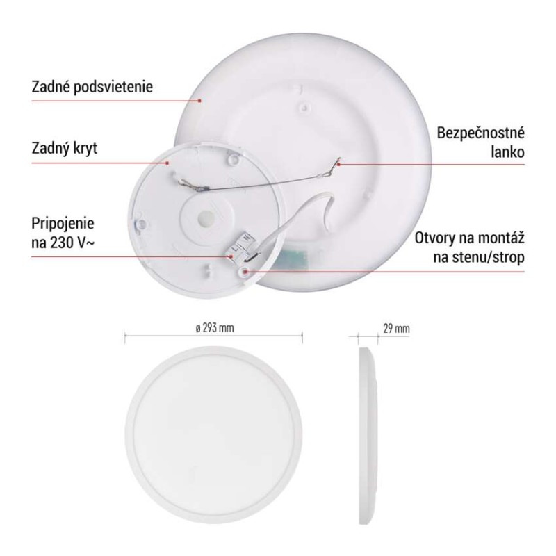 LED SVÍTIDLO FLORI PŘ.K 18W 1800LM NW IP 8