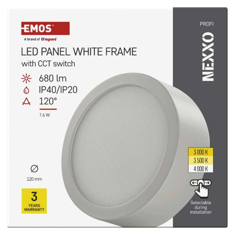 LED SVÍTIDLO NEXXO PŘ.KR 7,6W 680LM IP40 8