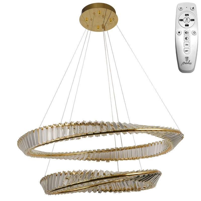 LED krištáľové svietidlo + diaľkový ovládač 90W - J6351/GCH 2