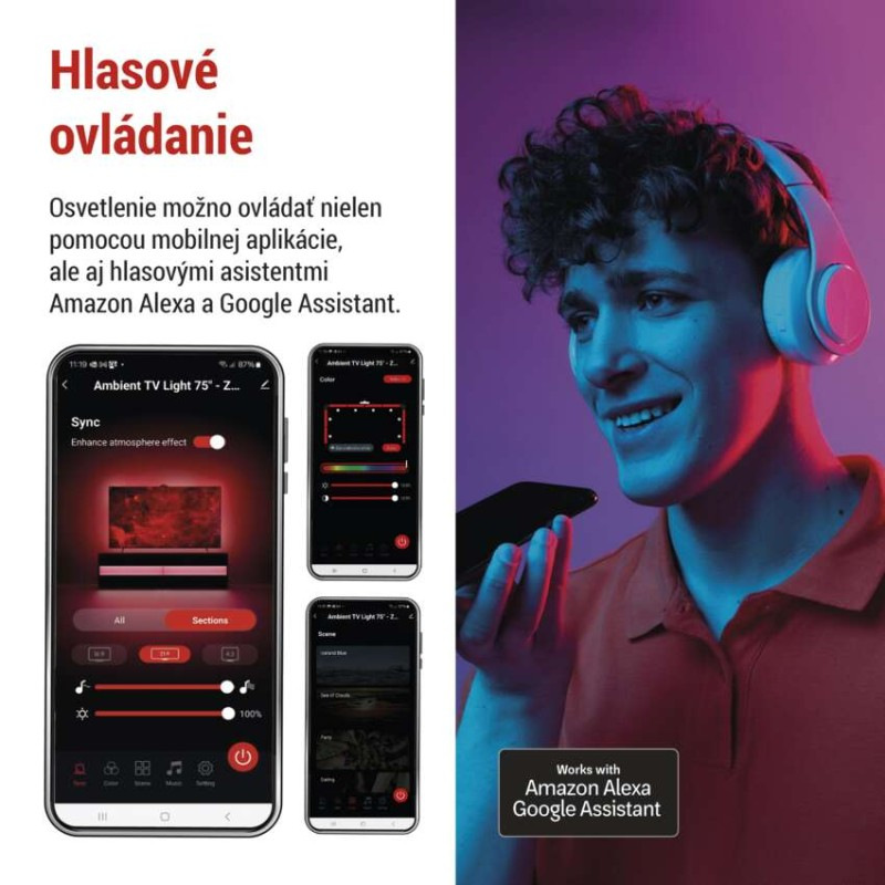 GOSMART AMBIENTNÍ OSVĚTLENÍ TV 75" 3