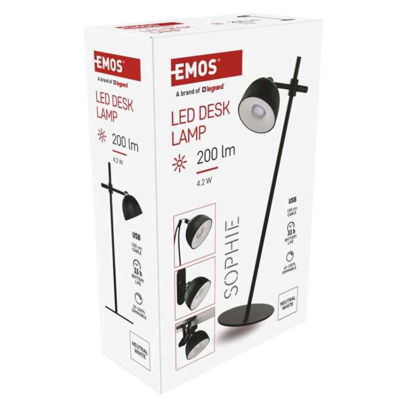 LED STOLNÍ LAMPA SOPHIE ČERNÁ 12
