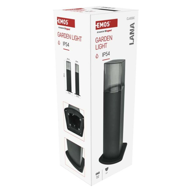 LED ZAHRADNÍ SVÍTIDLO,E27,IP54,MAX 25W,S 13