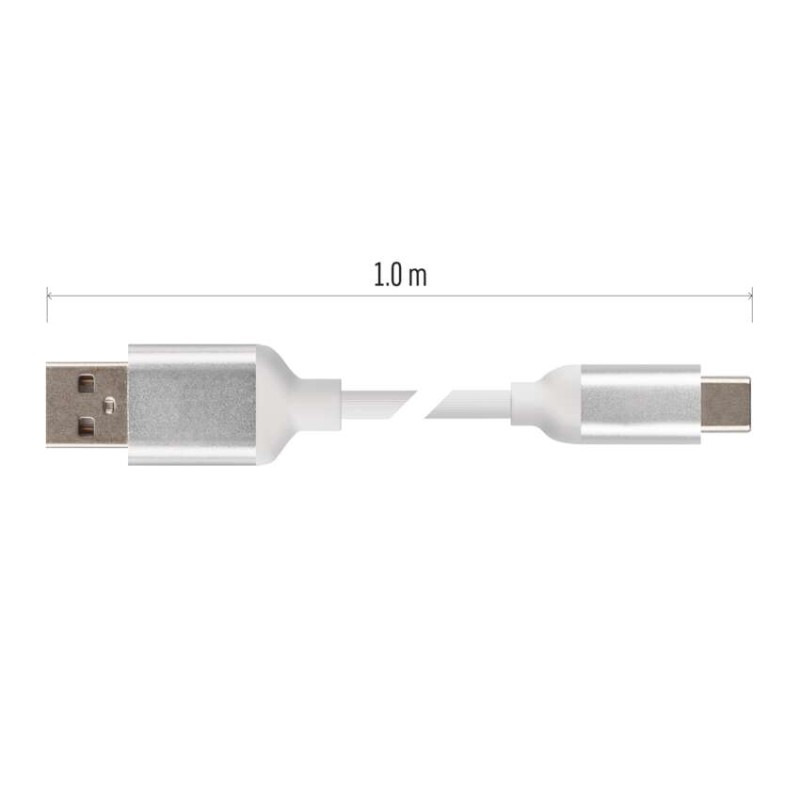 Kábel USB kábel 2.0 A/M - C/M 1m biely SM7025W EMOS 7
