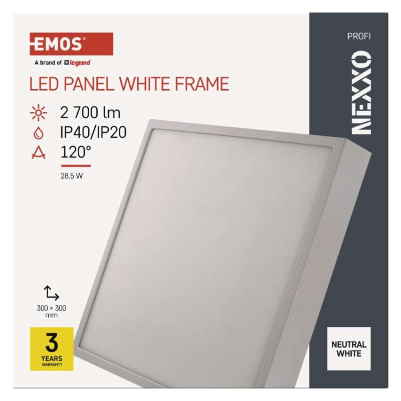 LED PANEL NEXXO PŘ.ČTV 28,5W 2700LM IP40 8