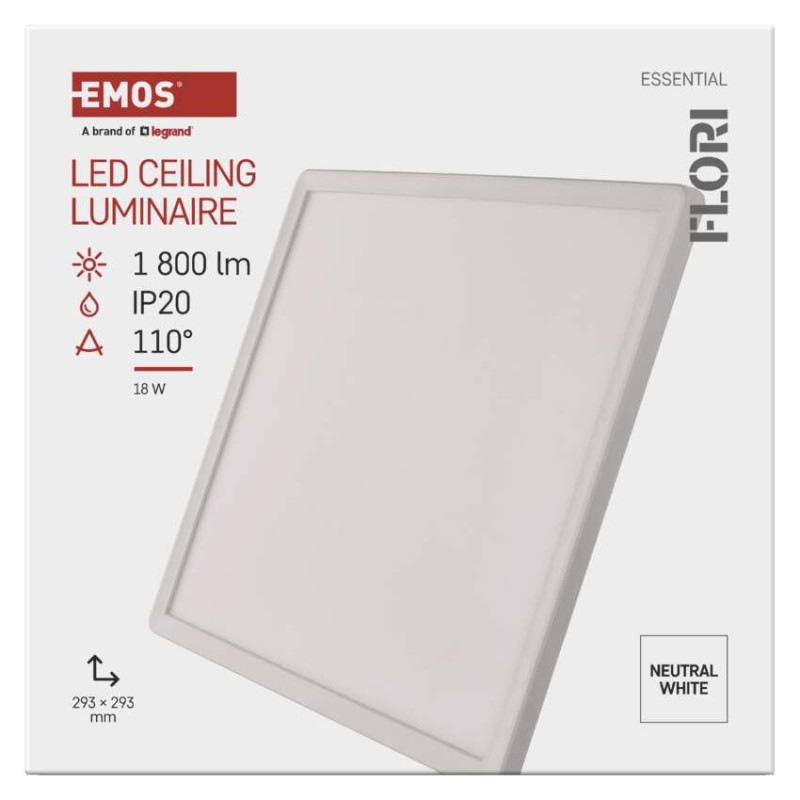 LED SVÍTIDLO FLORI PŘ.Č 18W 1800LM NW IP 14