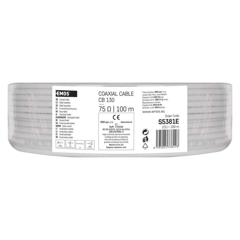 KOAXIÁLNÍ KABEL CB130 100M FOL 3