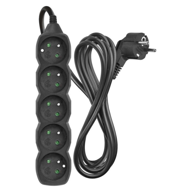 Kábel predlžovací 5Z-3m 1,5mm2 čierny PC0513R 1