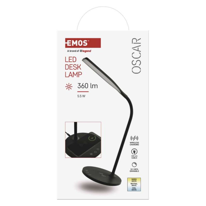 LED STOLNÍ LAMPA OSCAR ČERNÁ 10