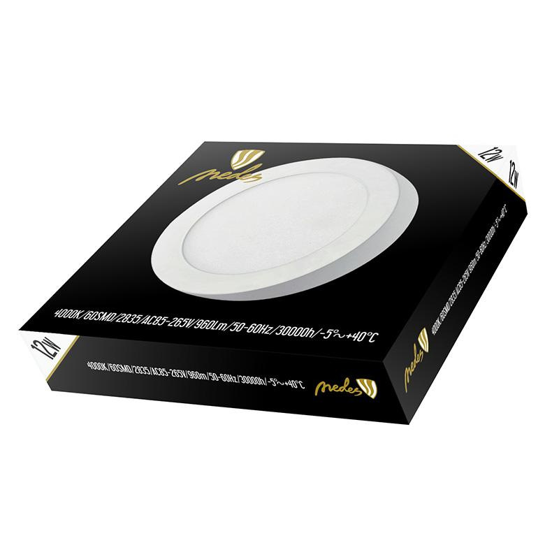 LED prisadený panel 12W / PRSF / SMD / 4000K / WH - LPL323 4