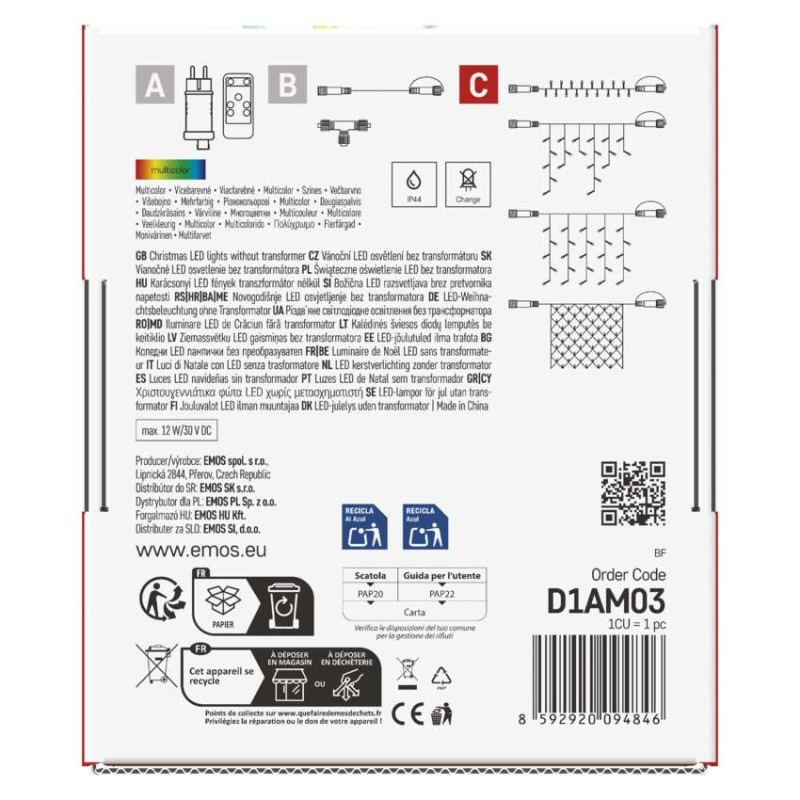 VIANOCE reťaz connect 100LED 10M IP44 MC 12