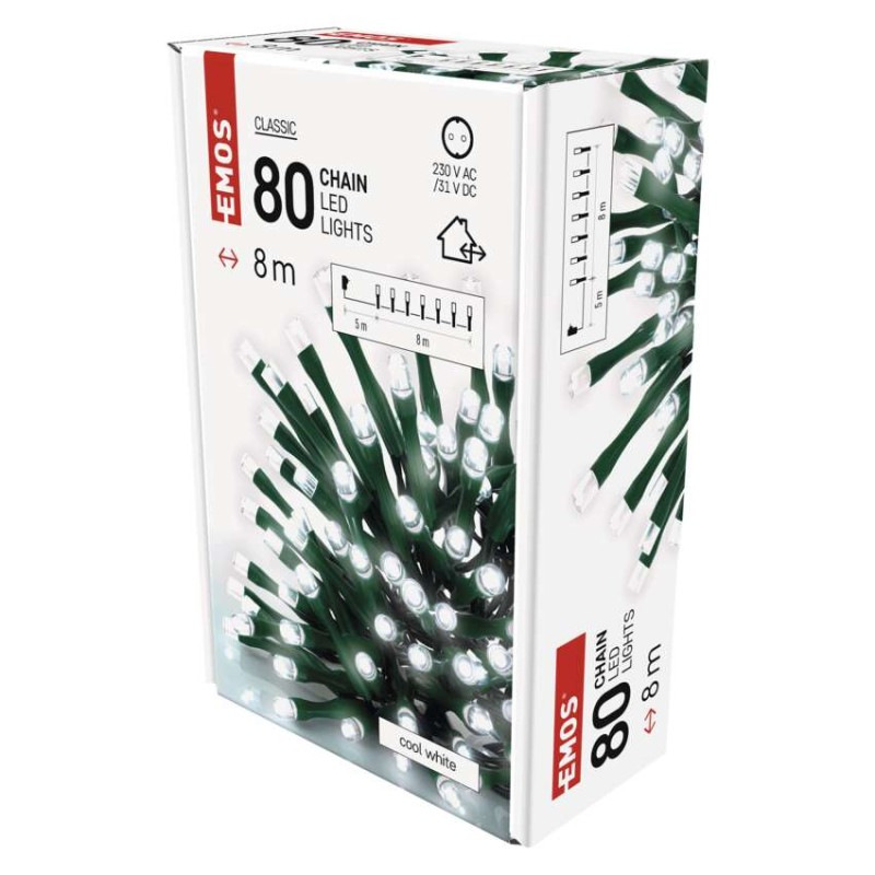 Vianoce reťaz Classic 80LED 8M IP44 T