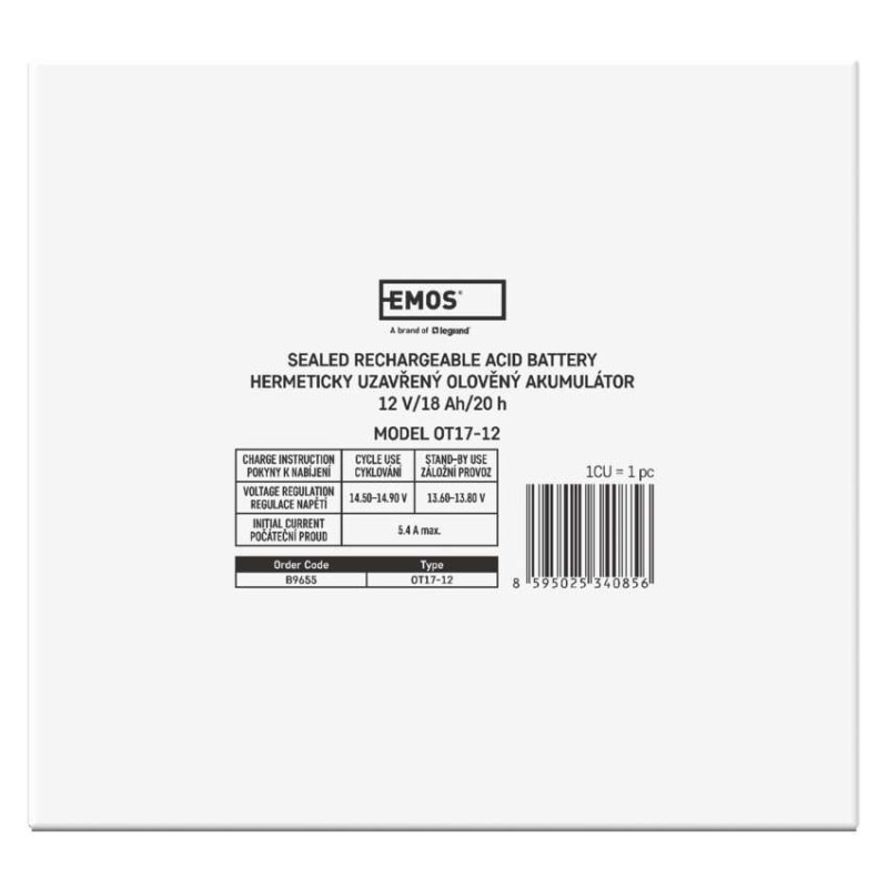 Akumulátor olovený 12V 18 Ah  181×77×167mm B9655 120100090 4