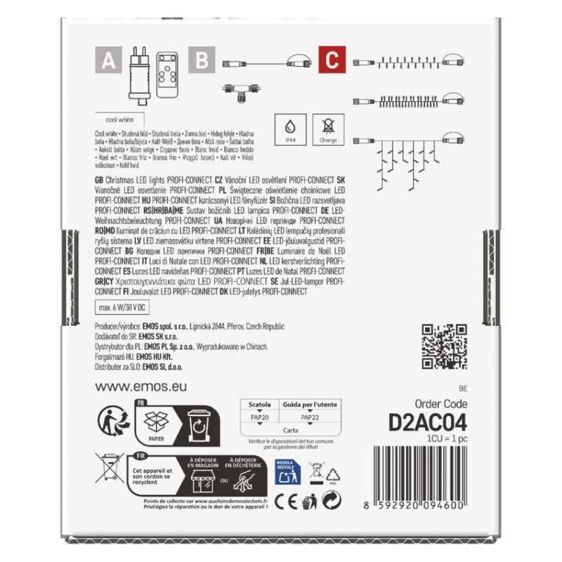VIANOCE reťaz conn. 100LED 10m D2AC04 12