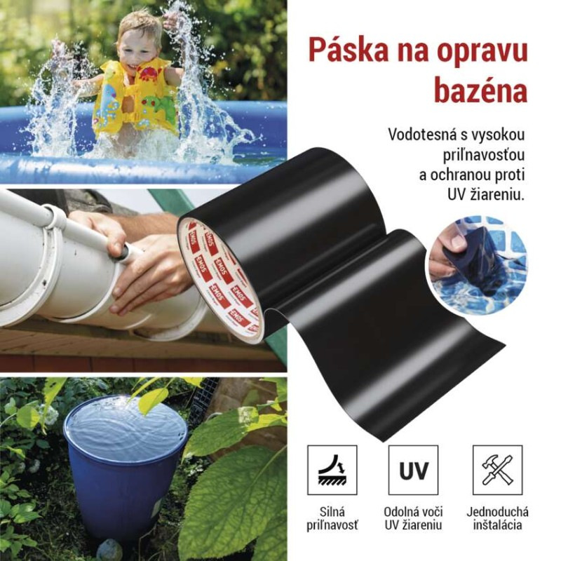 PÁSKA OPRAVNÁ BAZÉNOVÁ ČERNÁ 100/10 1