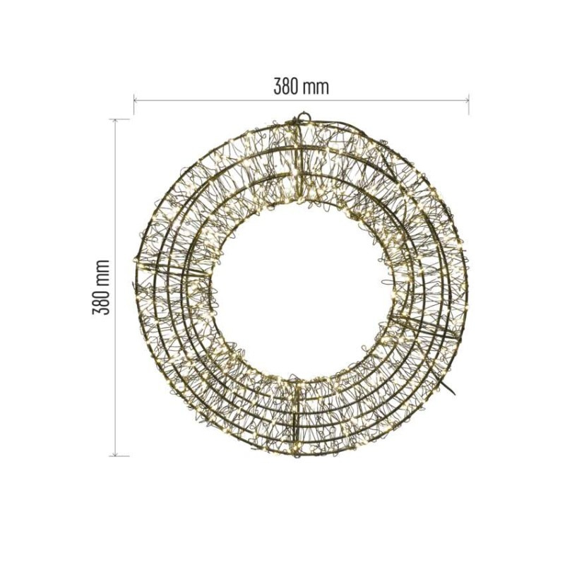 480LED METAL WREATH IP44 WW 3