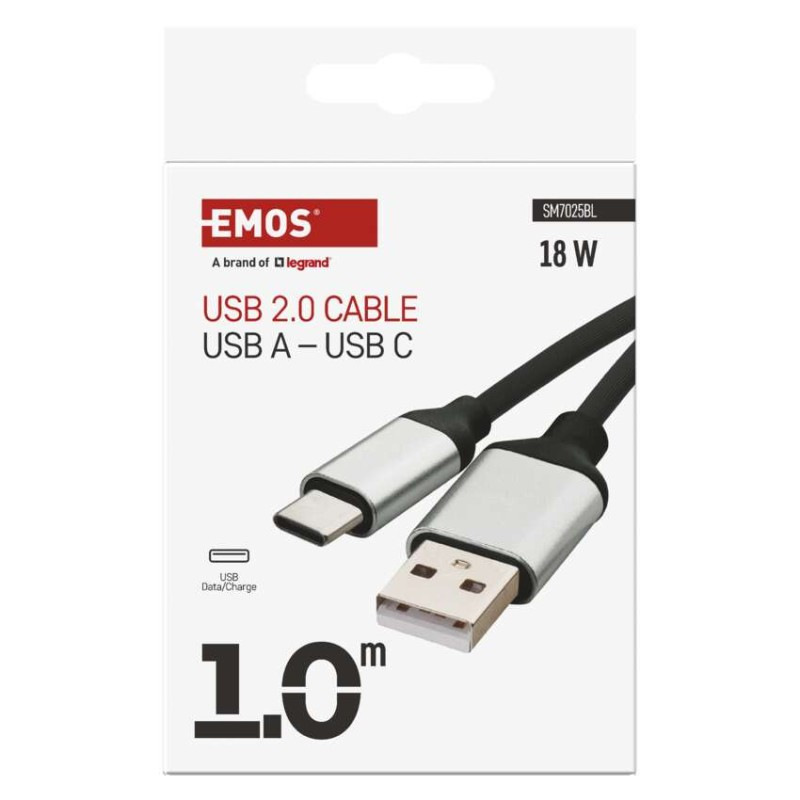 USB 2.0 A/M-C/M 1M ČERNÁ 2