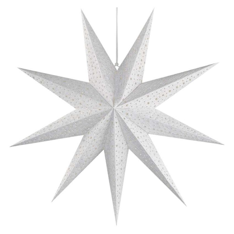 Vánoční hvězda papírová WHITE 60CM E14